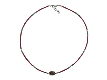 Ancient Wisdom Nepálský Náramek z drahých kamenů Růžový korál a tyrkys, 19,5 x 0,2 cm