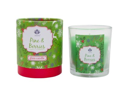 ARÔME Vonná svíčka Pine & Berries – borovice a bobule v dárkové zelené tubě, 120 g | Andivo