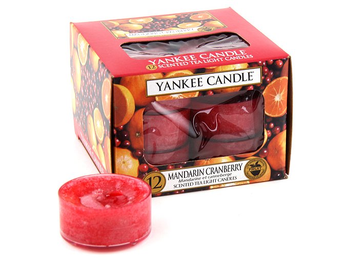 Yankee Candle Čajová svíčka Mandarinky s brusinkami (Mandarin Cranberry), 12 ks