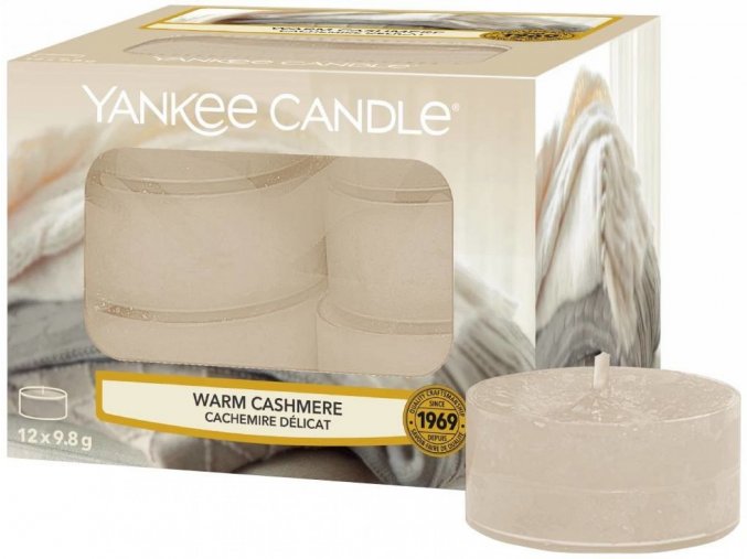 Yankee Candle Čajová svíčka Hřejivý kašmír (Warm Cashmere), 12 ks