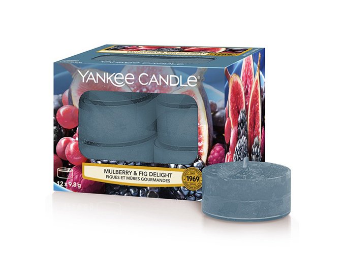 Yankee Candle Čajová svíčka Lahodné moruše a fíky Mulberry & Fig Delight, 12 ks