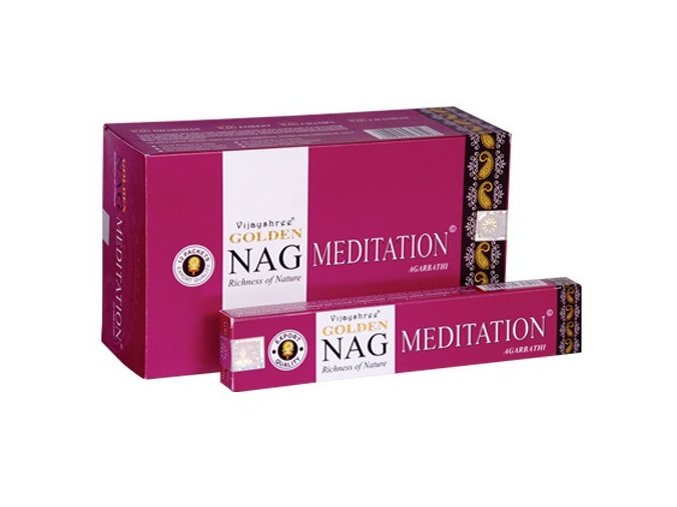 Vonné Tyčinky Vijayshree Golden Nag Meditace, 15 g