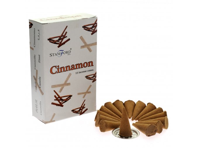 Vonné kužely Stamford Premium Cinnamon, 15 ks