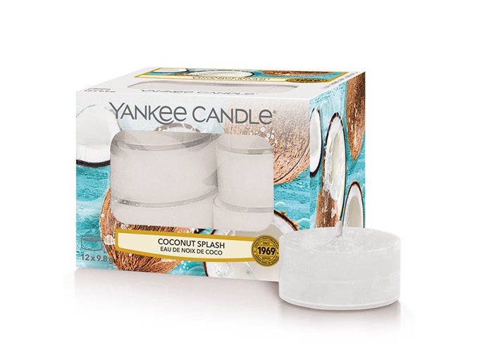 Yankee Candle Čajová svíčka Kokosové osvěžení (COCONUT SPLASH), 12 ks