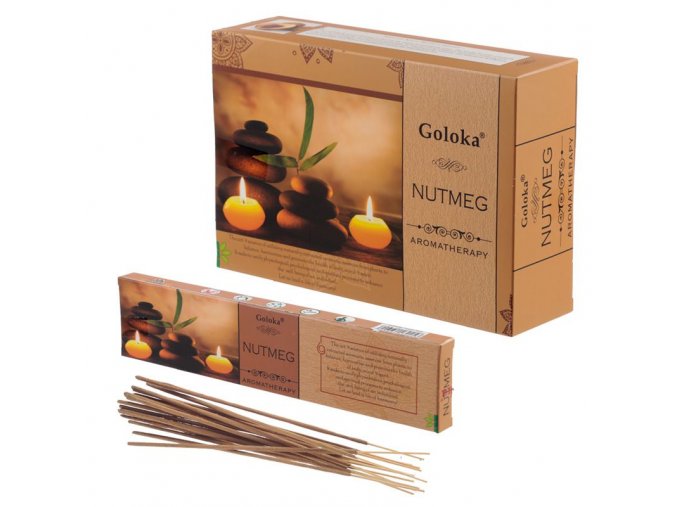 Goloka Aromatherapy Nutmeg Vonné tyčinky, 15 g