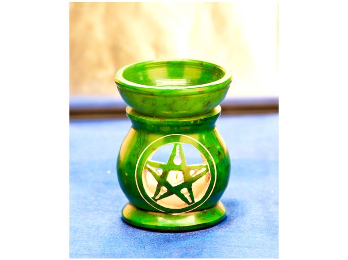 Mani Bhadra Pentagram zelená Aroma lampa Mastek, 8,5 x 6,5 cm
