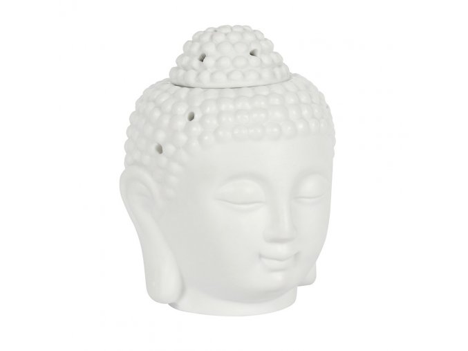 Mani Bhadra Aroma lampa Hlava Buddhy bílá, 14 x 9 x 9 cm