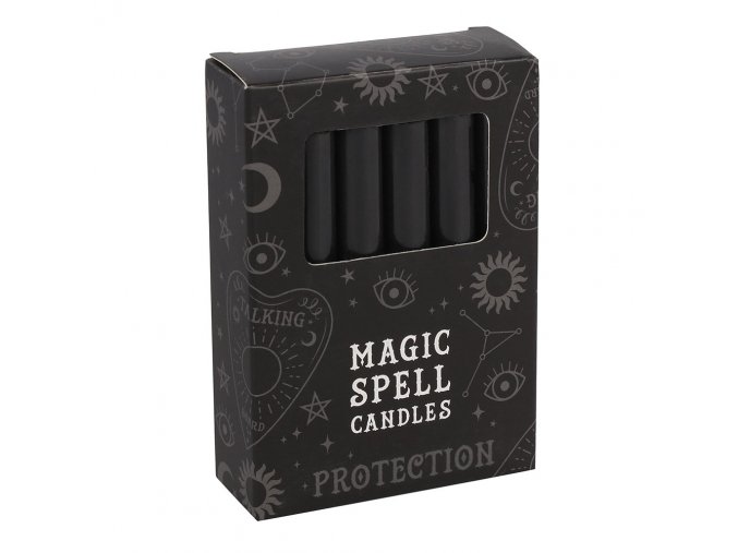 Magic Spell Candles Magické svíčky Protection Černá, 12 ks