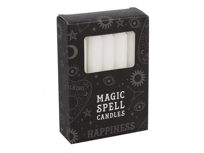 Magic Spell Candles Magické svíčky Happiness Bílá, 12 ks