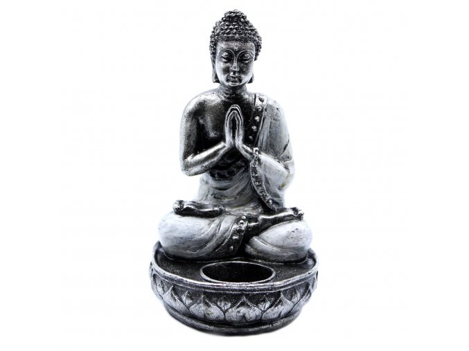 Ancient Wisdom Svícen na čajovou svíčku Buddha bílý, 22 x 12,5 x 11 cm 1