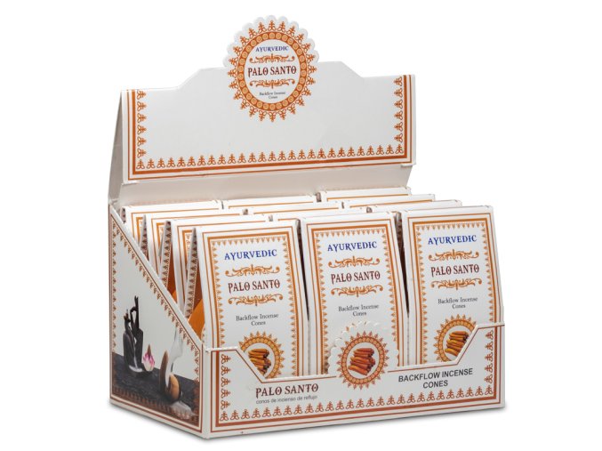 Ayurvedic Palo Santo Vonné kužely tekoucí dým, 30 g.