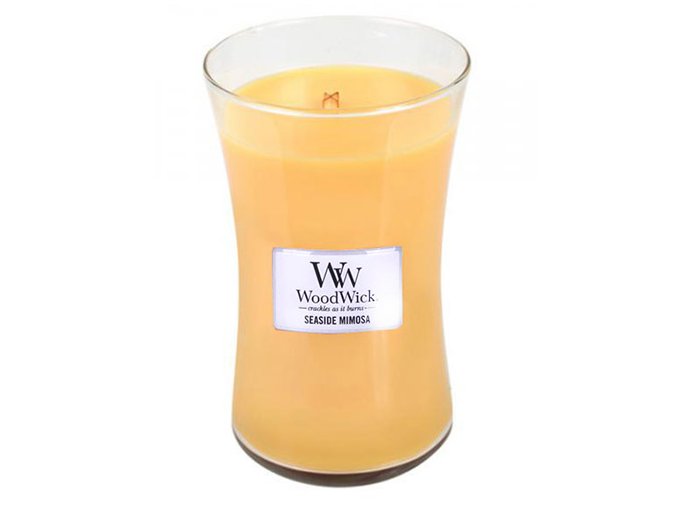 WoodWick Seaside Mimosa vonná svíčka s dřevěným knotem, 609,5 g