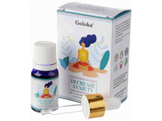 Goloka Natural Essential Oil Decrease Anxiety Směs, 10 ml