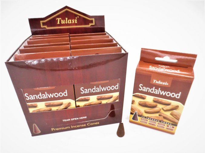 Tulasi Vonné kužely SANDALWOOD, 15 ks