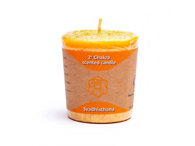 Yogi & Yogini Naturals Votivní svíčka 2. Chakra oranžová, 1 ks