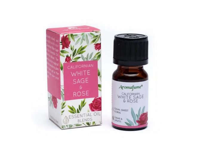 Aromafume Essential Oil Směs White sage & Rose Bílá šalvěj a růže, 10 ml