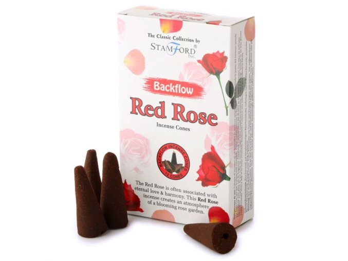 Stamford Vonné kužely Tekoucí dým Red Rose, 12 ks