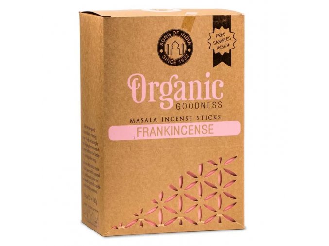 Song of India Vonné tyčinky Organic Masala Frankincense (Kadidlo), 15 g.