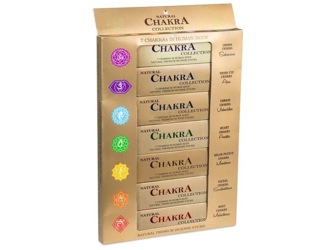 Mani Bhadra Vonné tyčinky 7 Chakra collection (Dárková sada), 7 x 15 g