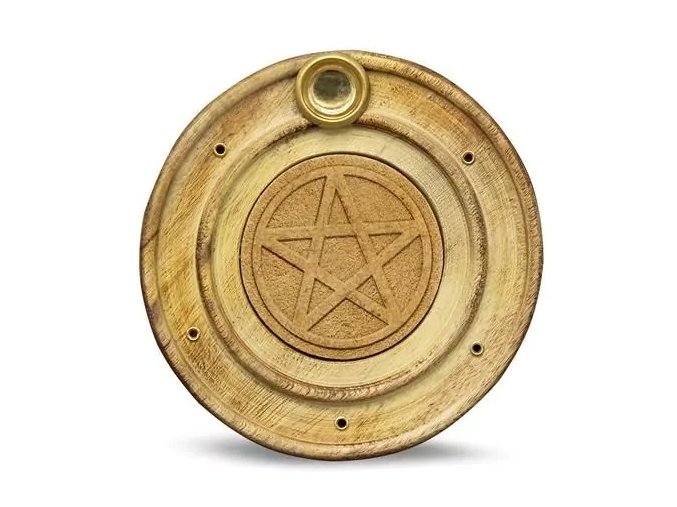 Mani Bhadra Stojánek na vonné tyčinky a kužely Pentagram, Ø 10 cm