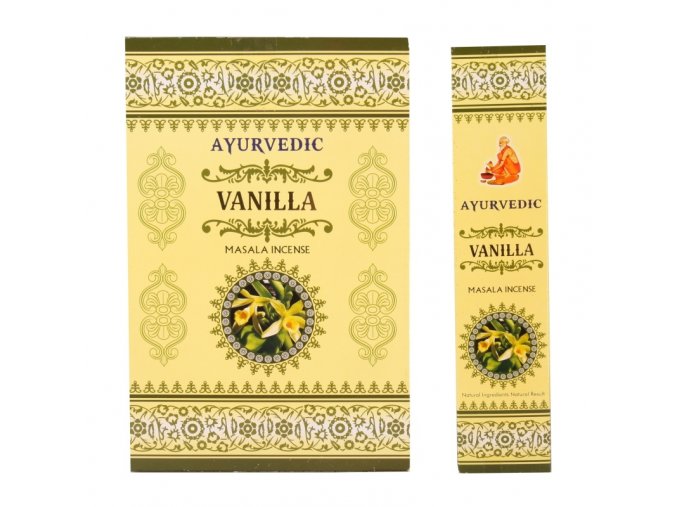 Ayurvedic Vonné tyčinky Vanilla, 15 ks