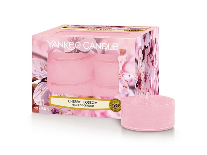 Yankee Candle Čajová svíčka Cherry Blossom (Třešňový květ), 12 ks