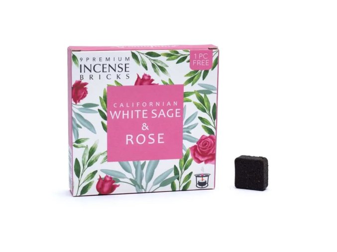 Aromafume Vonné cihličky White sage and Rose (bílá šalvěj a růže), 9 ks