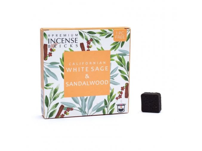 Aromafume Vonné cihličky White sage and Sandalwood (bílá šalvěj a santalové dřevo), 9 ks