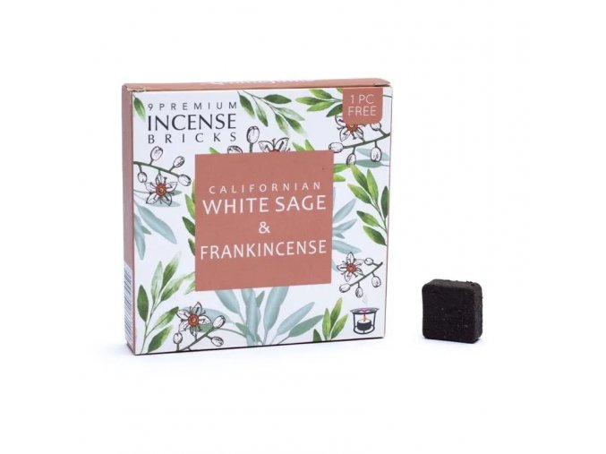 Aromafume Vonné cihličky White sage and Frankincense (bílá šalvěj a kadidlo), 9 ks