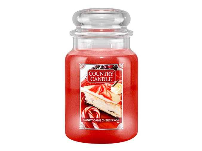 Country Candle Vonná svíčka Candy Cane Cheesecake, 680 g.