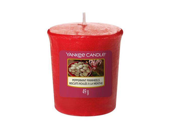 Yankee Candle Votivní svíčka Peppermint Pinwheels, 49 g