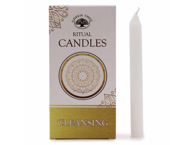 Green Tree Magické svíčky Ritual Candles Cleansing (Bílá), 10 ks, 12 x 1 cm