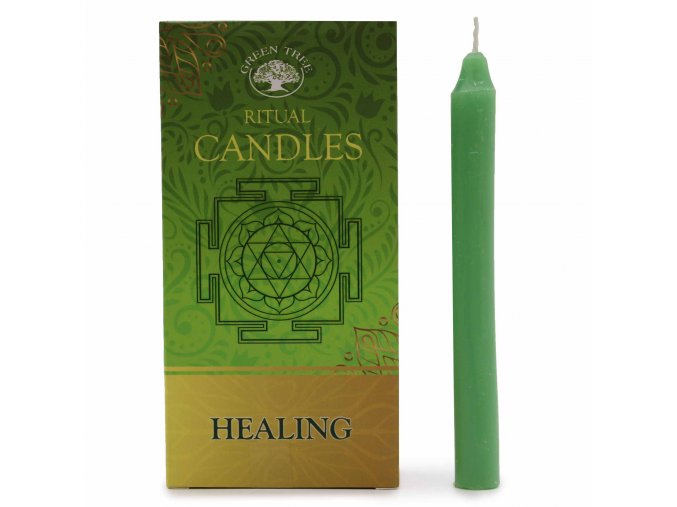 Green Tree Ritual Candles Healing Magické svíčky (Zelená), 10 ks, 12 x 10 cm