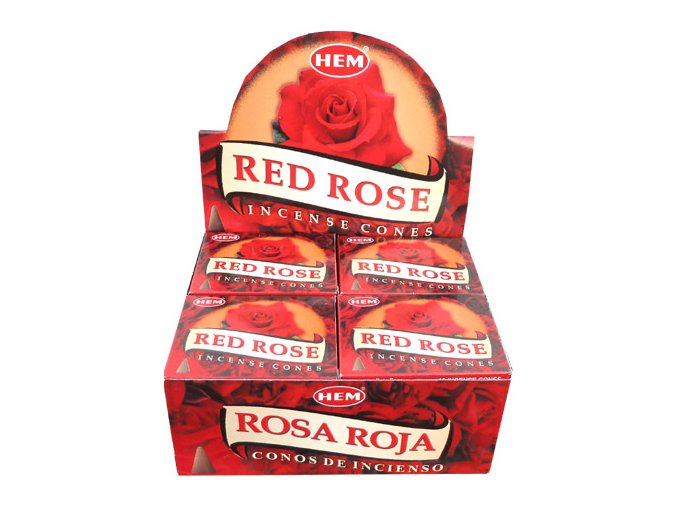 HEM Vonné kužely Red rose (červená růže), 10 ks
