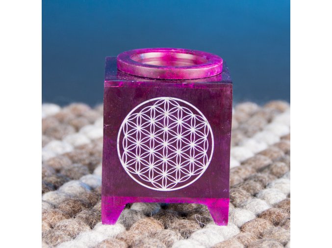 Mani Bhadra Aroma lampa Flower of life (Květ života) Mastek Fialová, 10 x 7,5 cm