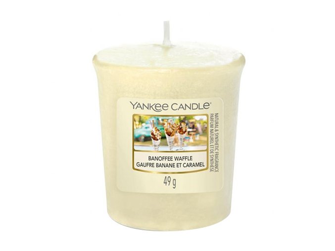 Yankee Candle Votivní svíčka Banoffee Waffle (Vafle s banány a karamelem), 49 g