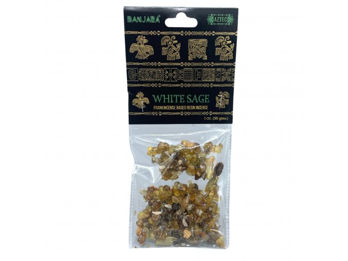 Banjara Vonná pryskyřice pro vykuřování White Sage (bílá šalvěj), 30 g.