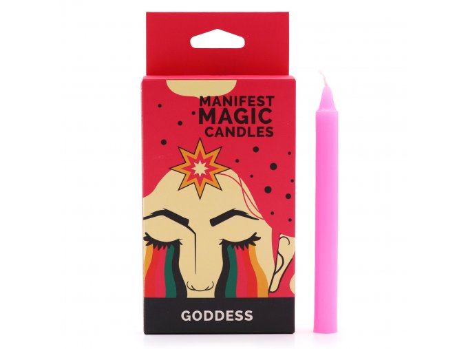 Ancient Wisdom Manifest Magic Candles Goddess Růžové, balení 12 ks