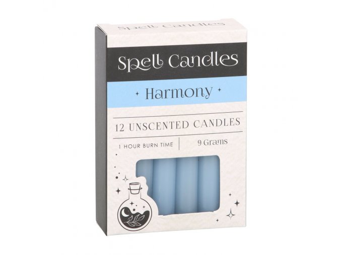Spirit of Equinox Magic Spell Candles Magické svíčky Harmony Harmonie a rovnováha (Bledě modrá), 12 ks x 9 g.