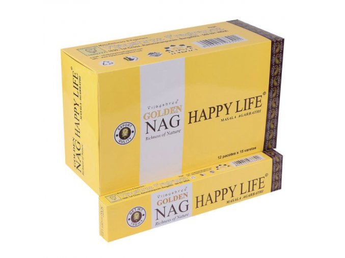 Vijayshree Vonné Tyčinky Golden Nag Happy Life, 15 g