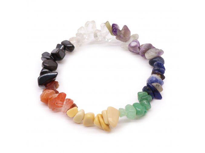Ancient Wisdom Náramek s drahými čakrovými kameny 7 chakra