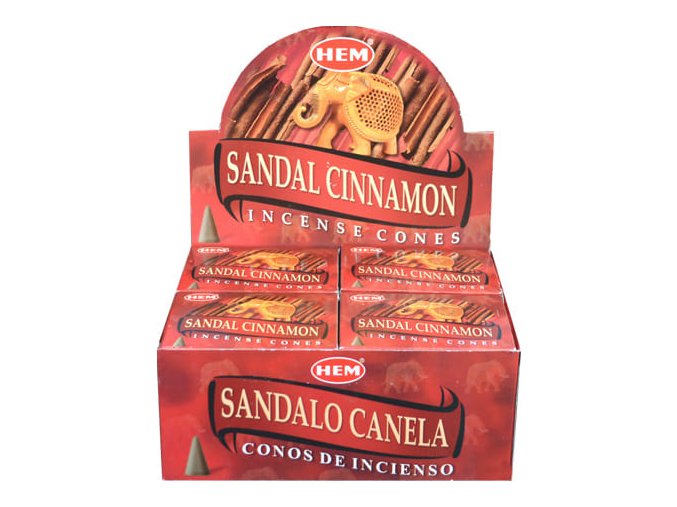 HEM Vonné kužely Sandal cinnamon (Santalové dřevo a skořice), 10 ks