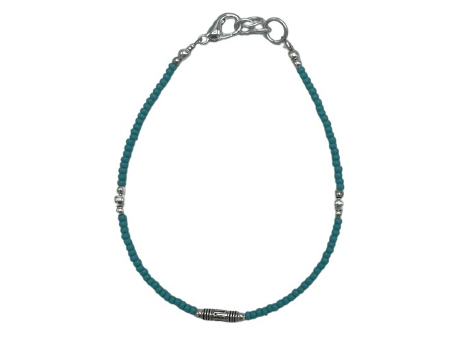 Ancient Wisdom Nepálský Náramek z drahých kamenů Turquoise & Teardrop (Tyrkys a slza), 19,5 x 0,2 cm