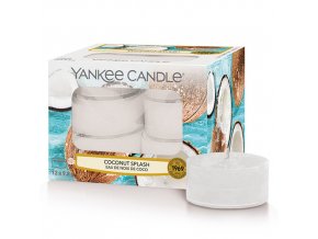 Yankee Candle Čajová svíčka Kokosové osvěžení (COCONUT SPLASH), 12 ks