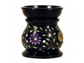 Aroma lampa mastek Květiny černá, 10 x 8 cm