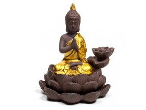 Stojan na vonné kužely Tekoucí dým Buddha, 12 x 10 x 9 cm