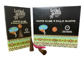 Tribal Soul Vonné kužely Tekoucí dým White Sage a Palo Santo (Jumbo), 10 ks