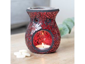 Jones Home Skleněná aroma lampa mozaika červená, 11 x 9 x 9 cm 3