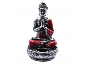 Ancient Wisdom Svícen na čajovou svíčku Buddha červený, 22 x 12,5 x 11 cm 1