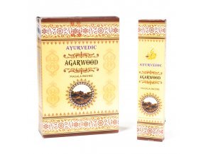 Ayurvedic Agarwood Vonné tyčinky, 15 ks